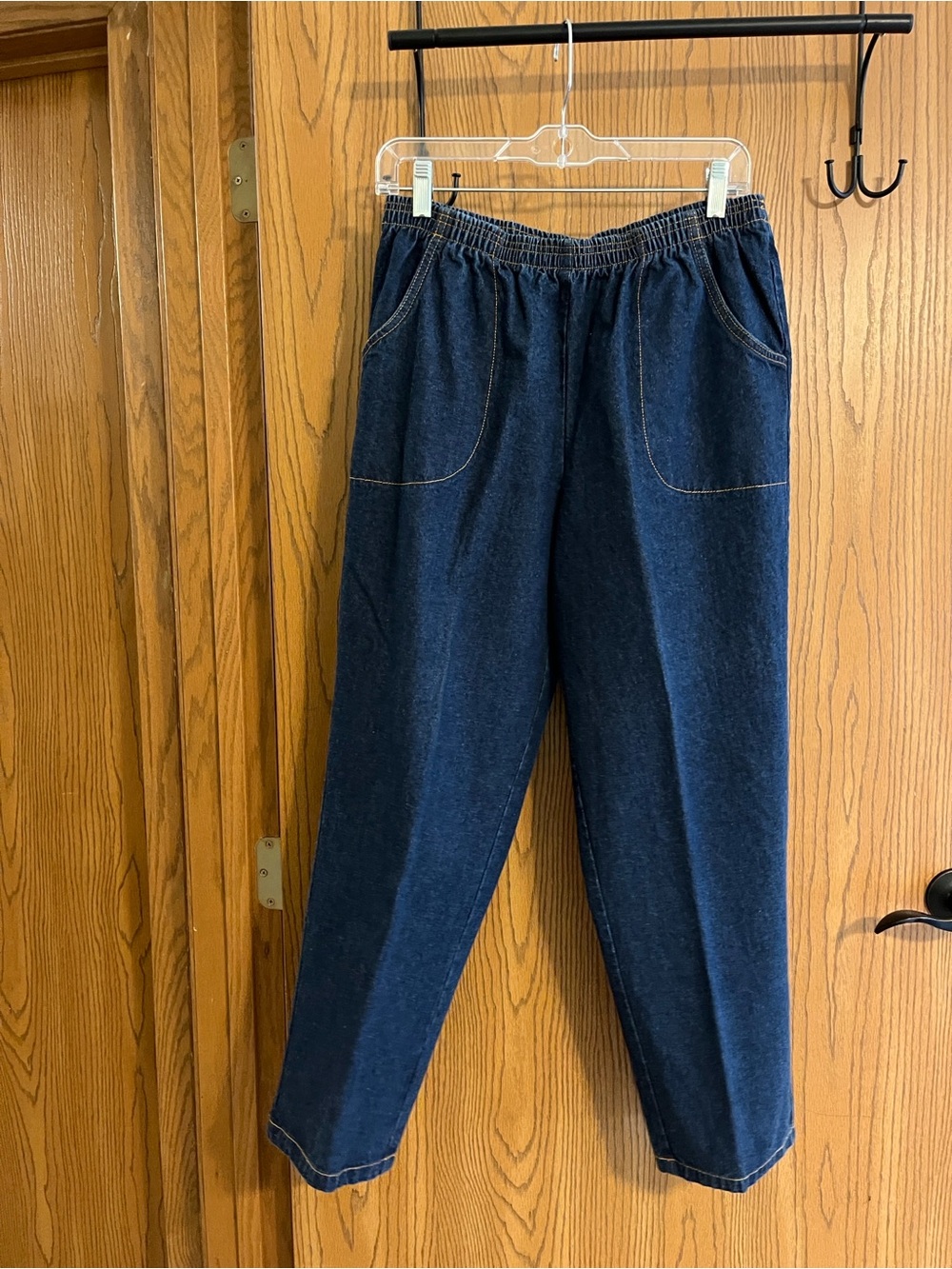 Blair Dark Blue Straight Leg Pull-On Jeans